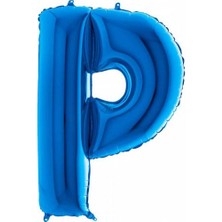 Partici P Harf Folyo Balon Mavi 100CM
