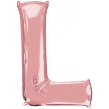 Partici L Harf Folyo Balon Rose Gold 100CM