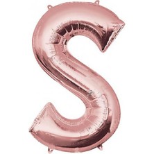 Partici S Harf Folyo Balon Rose Gold 100CM