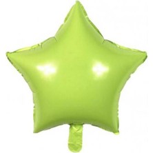 Partici Makaron Yıldız Folyo Balon Açık Yeşil 45CM