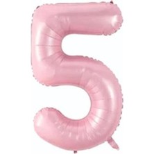 Partici 5 Rakam Folyo Balon Pembe 75CM