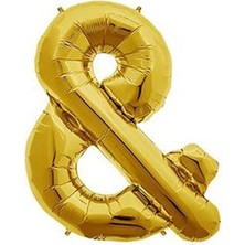 Partici & (Ve) Harf Folyo Balon Altın 40CM