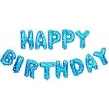 Partici Happy Birthday Mavi Folyo Balon Seti