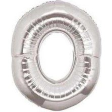 Partici 0 Rakam Folyo Balon Gümüş 75CM