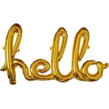 Partici Hello Altın Yazı Folyo Balon
