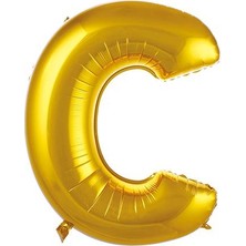 Partici C Harf Folyo Balon Altın 75CM