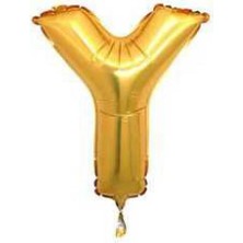 Partici Y Harf Folyo Balon Altın 40CM