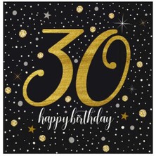 Partici Işıltılı Doğum Günü 30 Yaş Peçete 20'li