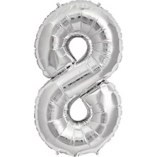 Partici 8 Rakam Folyo Balon Gümüş 75CM