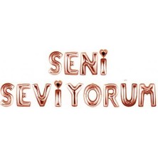 Partici Seni Seviyorum Folyo Balon Seti Rose Gold