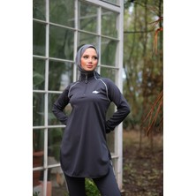 MİMİ LUXURY WEAR Kadın Dalgıç Kumaş Yarım Patlı Fermuarlı  Jogger Eşofman Spor Takımı WM-111