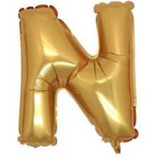 Partici N Harf Folyo Balon Altın 100CM
