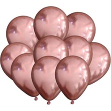 Partici Krom Mini Pembe Dekorasyon Balonu 10'lu
