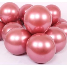 Partici Krom Mini Kırmızı Dekorasyon Balonu 10'lu