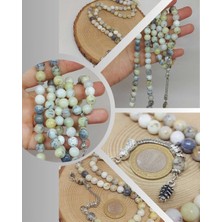 Yaşam Tohumu Beyaz Alacalı Opal Taşı 99LUK Tesbih 8mm (36140)