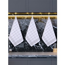 Tuable Waffle Desen 3'lü Gri Mutfak Kurulama Bezi, Beslenme Örtüsü, Mutfak Havlusu, Amerikan Servis Set 50 x 70 cm