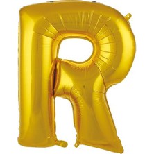 Partici R Harf Folyo Balon Altın 75CM