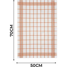 Tuable Waffle Desen 3'lü Turuncu Mutfak Kurulama Bezi, Beslenme Örtüsü, Mutfak Havlusu, Amerikan Servis Set 50 x 70 cm