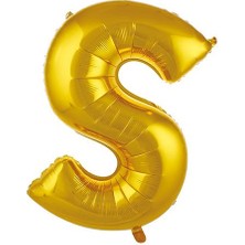 Partici S Harf Folyo Balon Altın 75CM