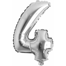 Partici 4 Rakam Folyo Balon Gümüş 75CM