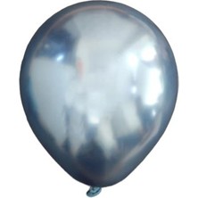 Partici Krom Mini Mavi Dekorasyon Balonu 10'lu