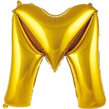 Partici M Harf Folyo Balon Altın 75CM