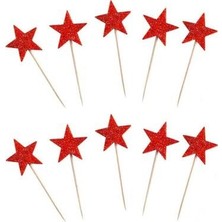 Partici Kırmızı Yıldız Kürdan 10'lu