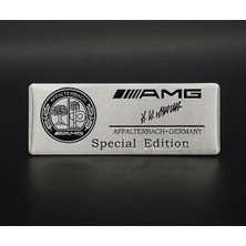 Yyo MERCEDES-BENZ AMG Special Edition Sticker Gri Zemin Siyah Logo