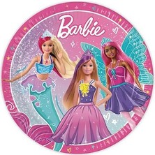 Partici Barbie Temalı Karton Tabak 23CM 8li