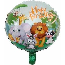 Partici Safari Temalı Yuvarlak Folyo Balon 45CM
