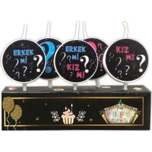 Partici Cinsiyet Belirleme Partisi Mum Seti 5'li