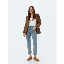 Koton Düz Paça Normal Bel Düğmeli Cep Detaylı Kot Pantolon - Straight Fit Jean