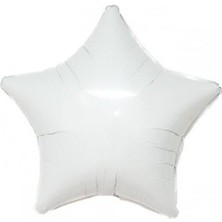 Beyaz Yıldız Folyo Balon 45CM
