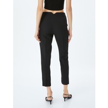 Slim Fit Yüksek Bel Cepli Cigarette Kumaş Pantolon