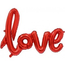 Kırmızı Love Yazı Folyo Balon 36X54CM