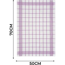 Tuable Waffle Desen 3'lü Lila Mutfak Kurulama Bezi, Beslenme Örtüsü, Mutfak Havlusu, Amerikan Servis Set 50 x 70 cm