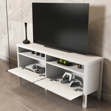 Sakura Ahşap Sakura Olite 2 Çekmeceli Tv Ünitesi-Wood Beyaz-Minifiks Bağlantılı