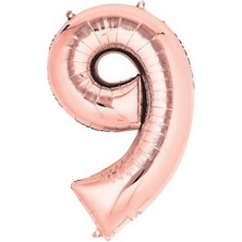 9 Rakam Folyo Balon Rose Gold 100CM