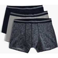 Koton 3'lü Boxer Seti Yaprak Baskılı Rahat Kesim Pamuklu