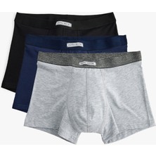 Koton 3'lü Boxer Seti Pamuk Karışımlı Etiket Detaylı