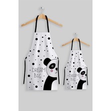 Mediterian Şık ve kullanışlı 2'li mutfak önlüğü seti, çocuk ve anne tasarımı, polyester, 50x70