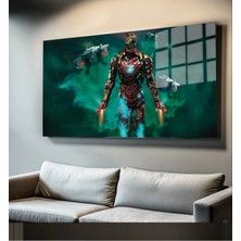 Marsilyan Süper Kahramanlar Yapay Zeka Destekli, 3D Dekoratif Baskı Yatay Cam Tablo 313