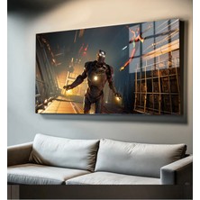 Marsilyan Süper Kahramanlar Yapay Zeka Destekli, 3D Dekoratif Baskı Yatay Cam Tablo 403