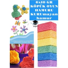 6 Renk Kurumayan Köpük Oyun Hamuru 3+ Yaş Toksit Madde Içermez Ele Yapışmaz
