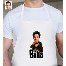 Mediterian Kişiye Özel Baba Temalı Renkli Mutfak Önlüğü, Pamuk, Şık ve Eğlenceli Tasarım