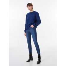 Mustang Mavi Kadın Skinny Fit Yıkamalı Denim Pantolon Georgıa Super Skınny 7