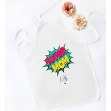 Mediterian Kişiye özel anne temalı renkli mutfak önlüğü, 77x150 cm, şef tasarımı