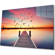 Marsilyan  Günbatımı Deniz 4mm Dayanıklı Cam Tablo Temperli Cam