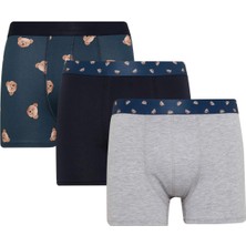 DeFacto Regular Fit Hayvan Baskılı 3'lü Boxer E0034AX24WN