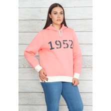 Kadın Pembe Kapüşonlu Içi Şardonlu Sweatshirt 65N20470